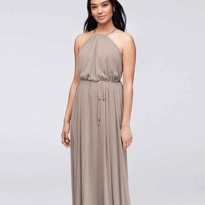 David’s bridal size 10 biscotti floor length